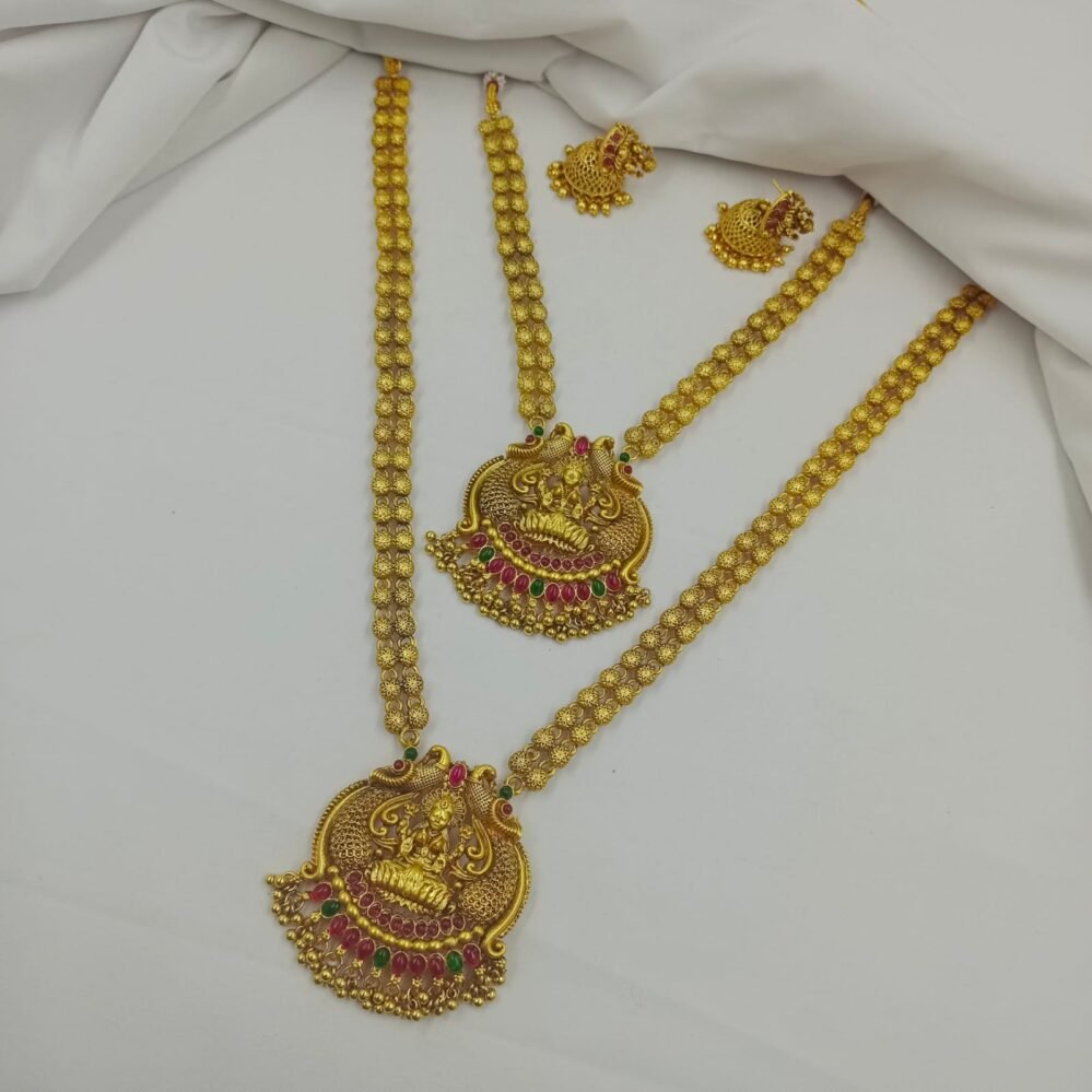 Temple Design Multi Color Matte Finish Combo Jewelry Set