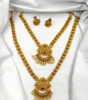 Enhance your style with our Multi-Color Matte Finish Combo Jewelry Set. A stunning blend of colors and elegance, this set is perfect for weddings, parties, or casual outings. Upgrade your accessory game today