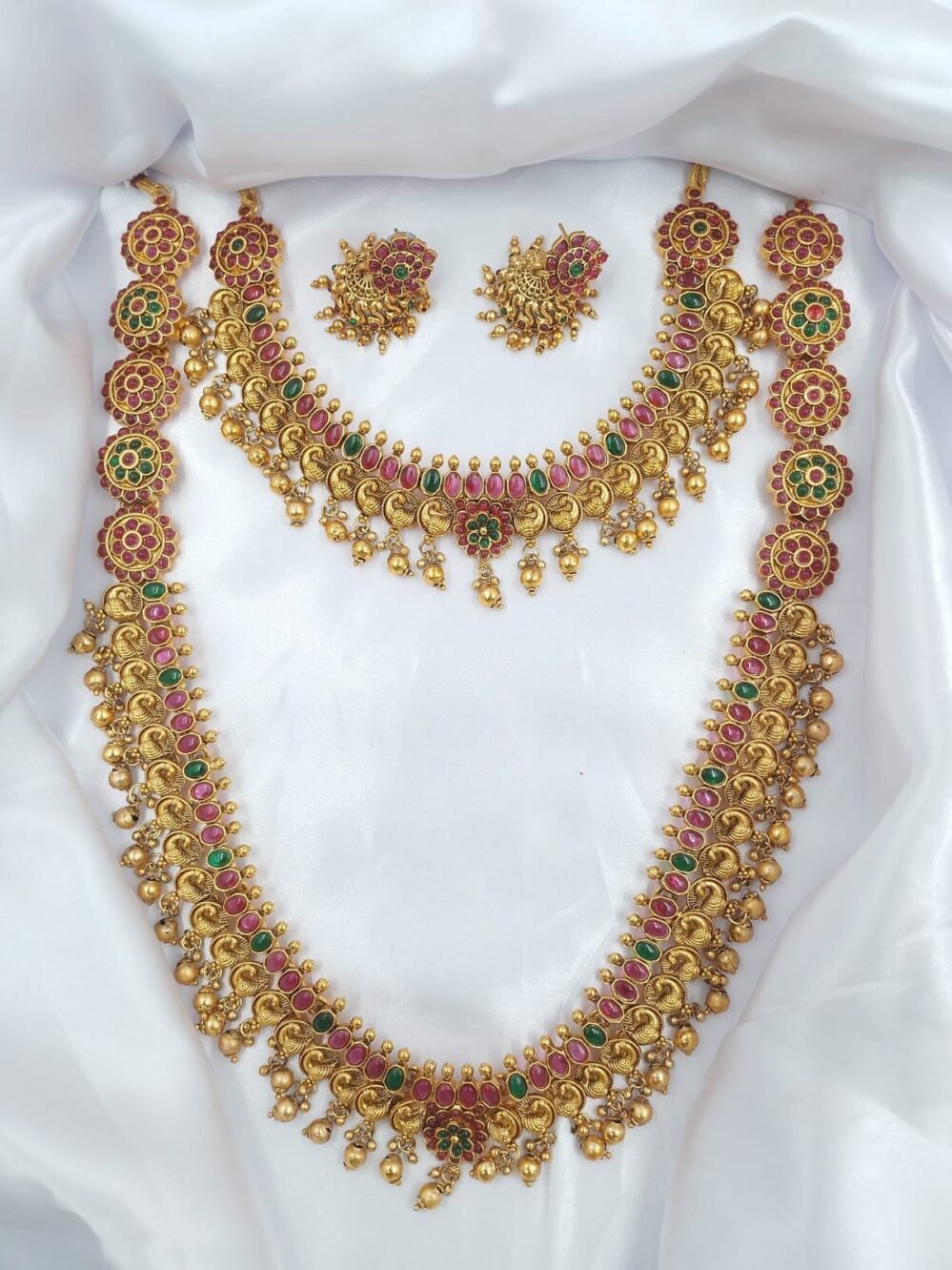 Multi Color Peacock Design Matte Finish Combo Set