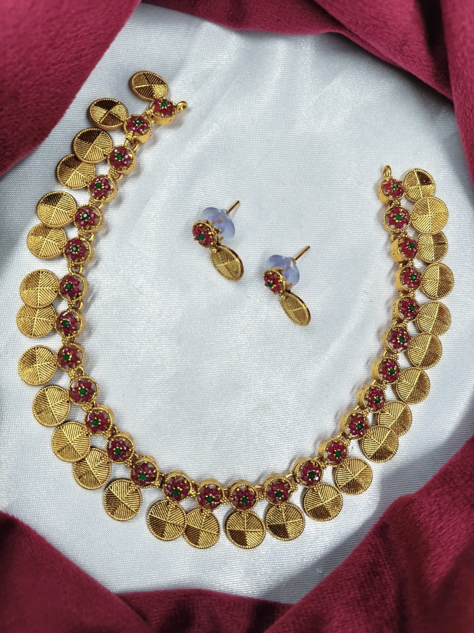 WhatsApp Image 2024-11-03 at 12.01.44 PM premium quality matte finish necklace set - Image 1