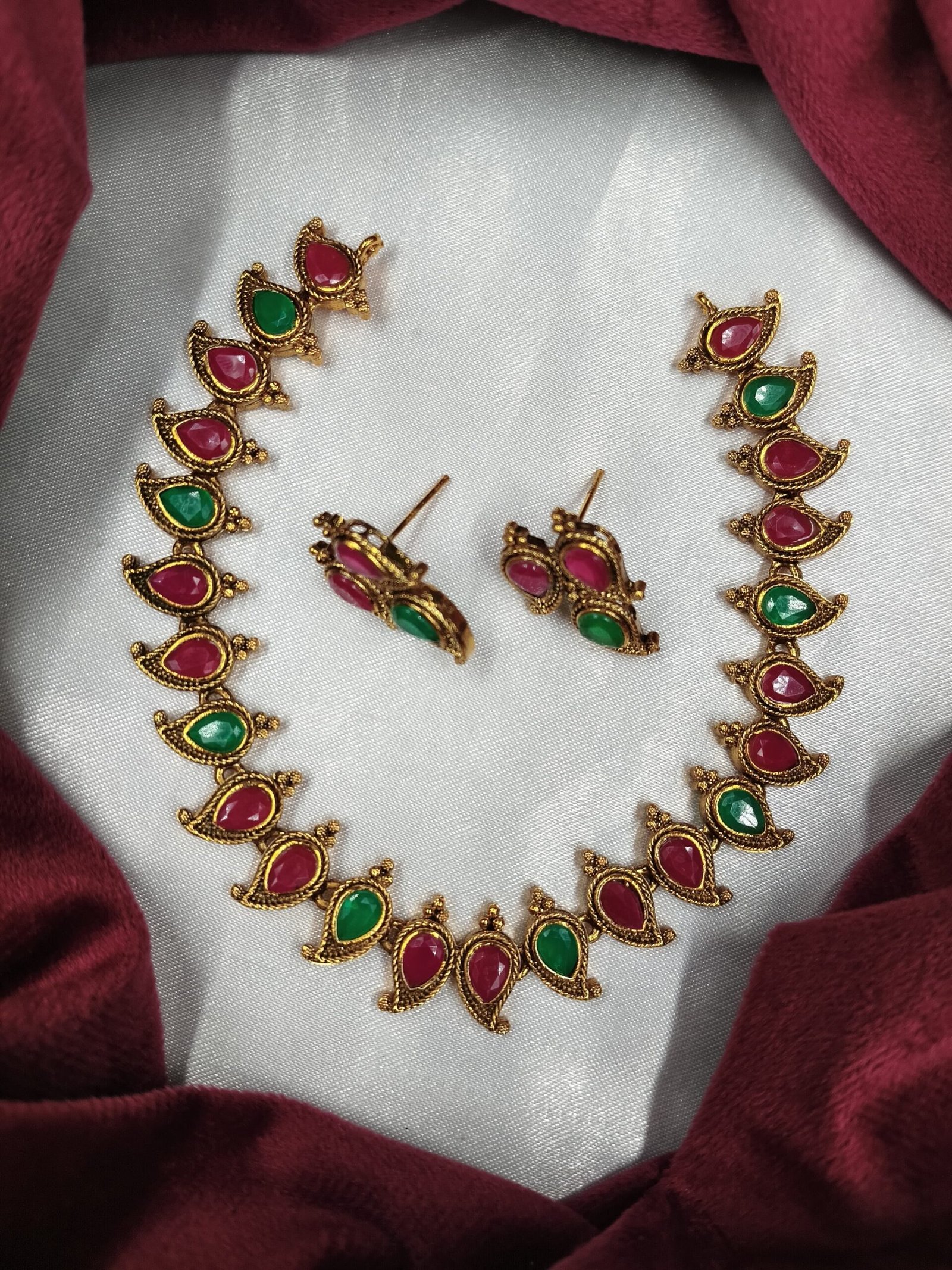 WhatsApp Image 2024-11-03 at 12.02.01 PM premium quality matte finish necklace set - Image 1