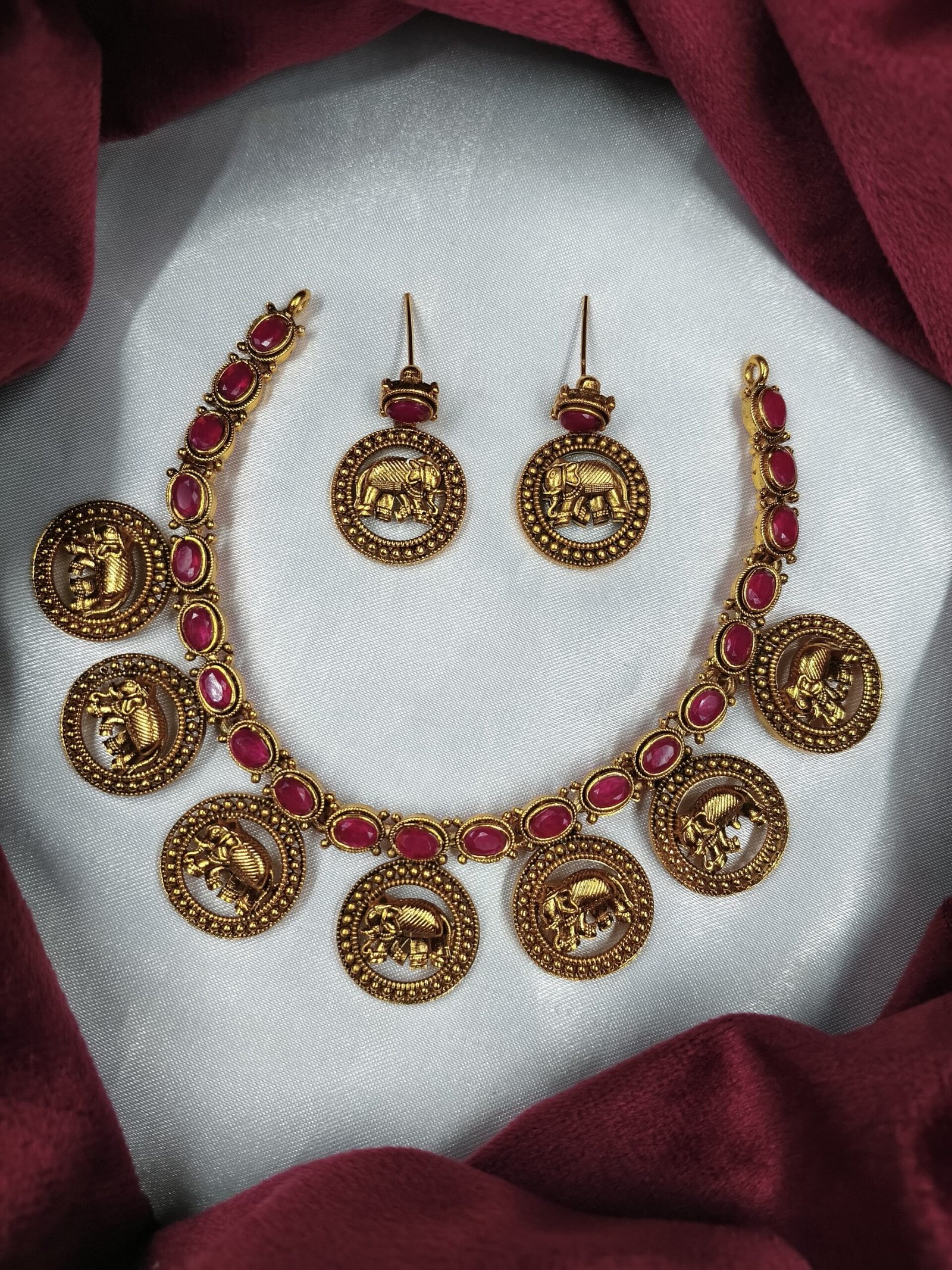 WhatsApp Image 2024-11-03 at 12.02.22 PM premium quality matte finish necklace set - Image 1