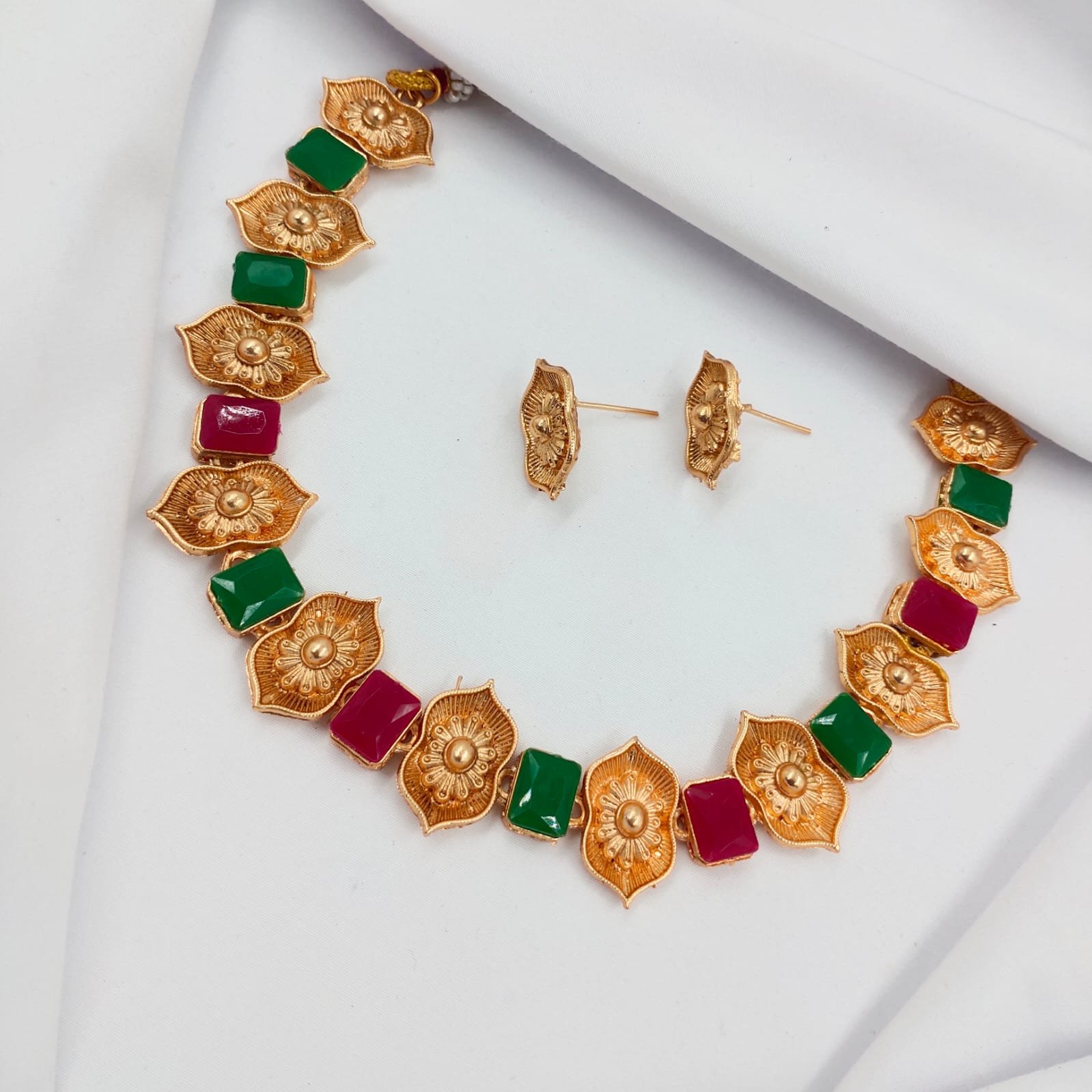 WhatsApp Image 2024-11-03 at 6.46.27 PM (1) premium quality matte finish necklace set - Image 1