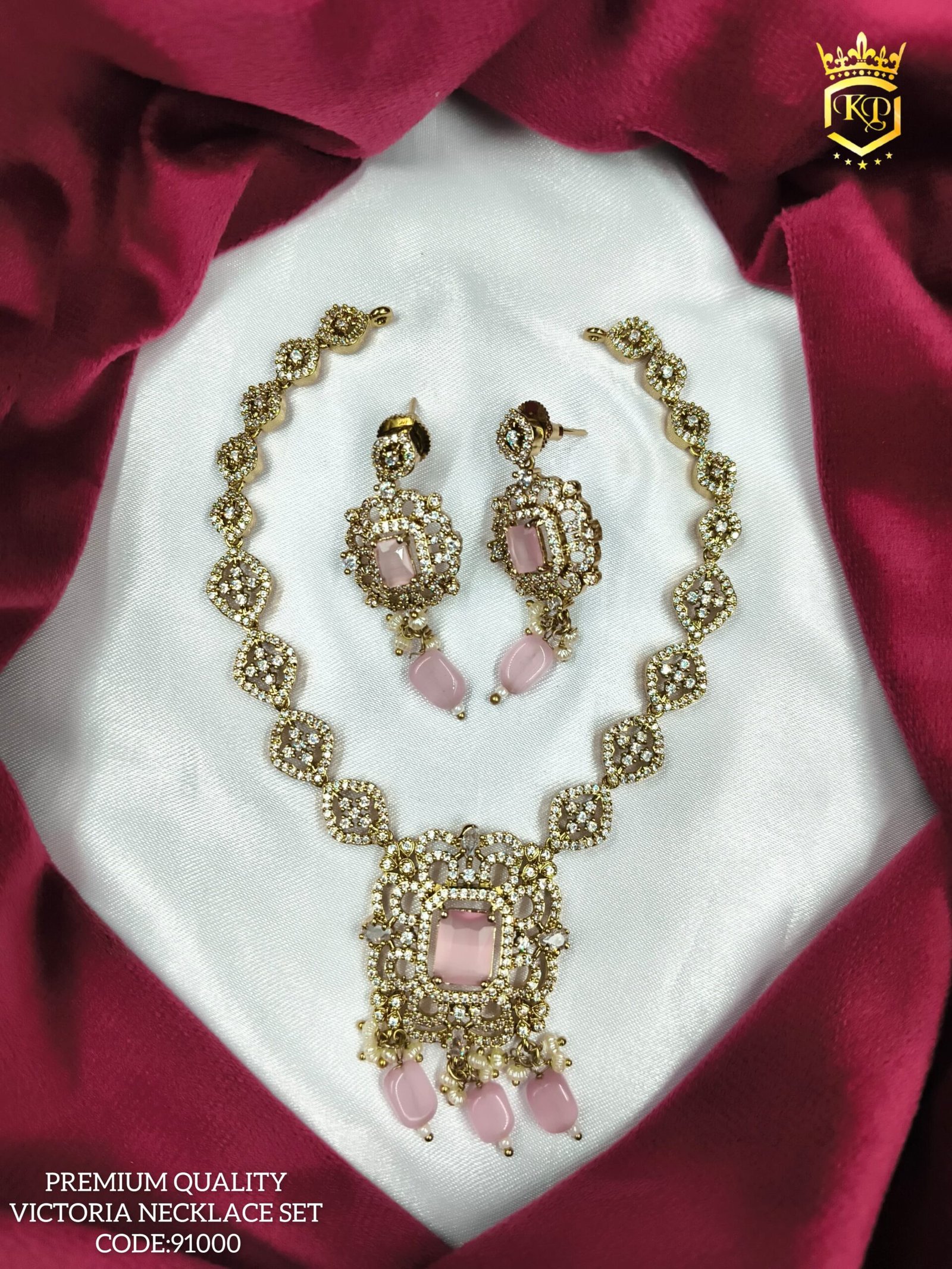 WhatsApp Image 2024-11-12 at 4.34.15 PM PREMIUM QUALITY MATT STONE NECKLACE SET - Image 1