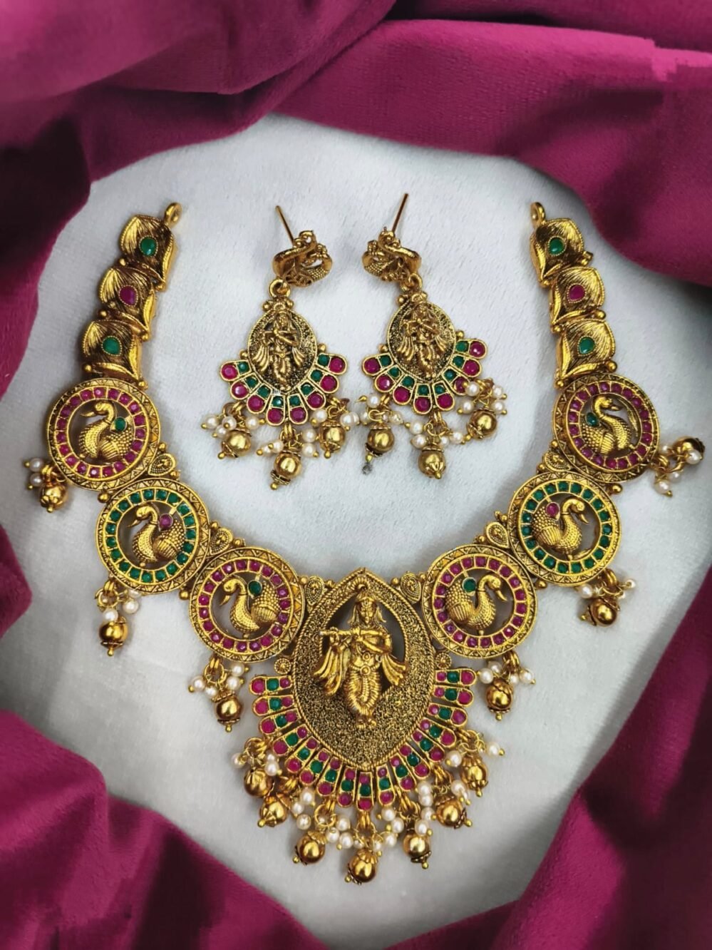 premium quality matte finish necklace set