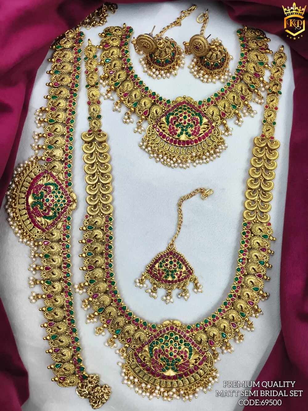 Premium Quality Matte Finish Semi brideal Jewelry set for women