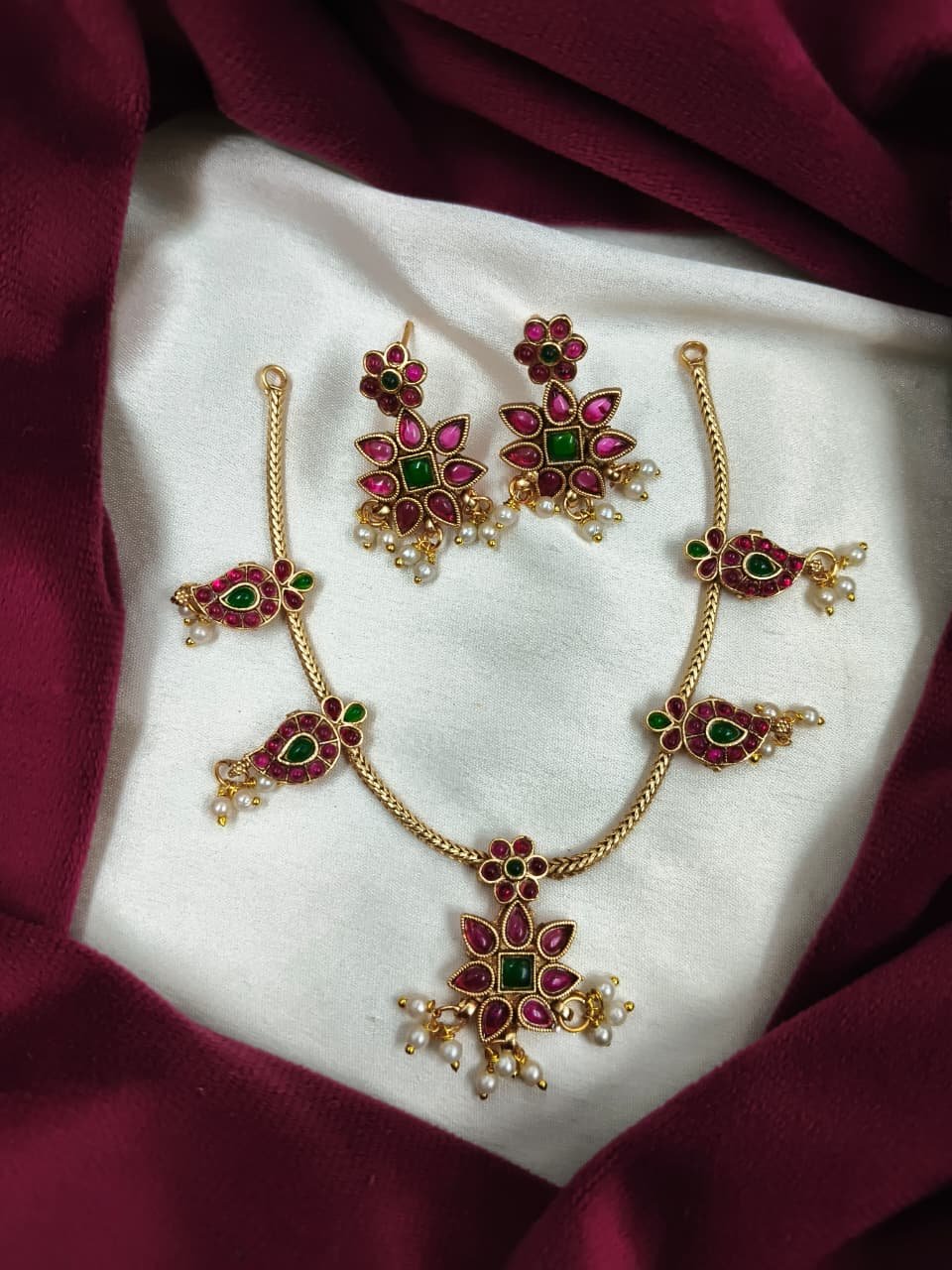 premium quality matte finish necklace set